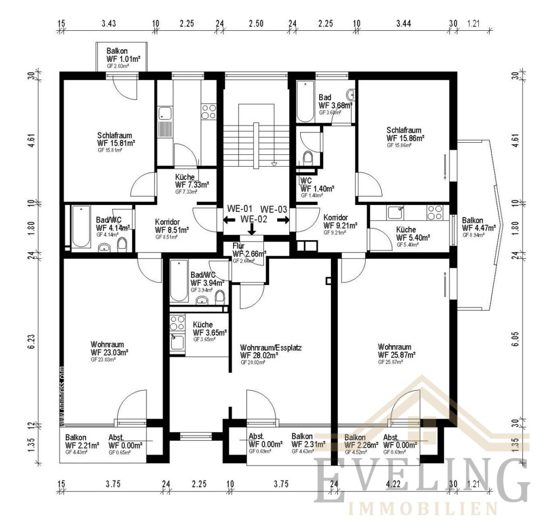 Grundriss 1. OG Haus B