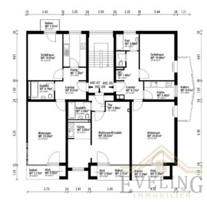 Grundriss 3. OG Haus B