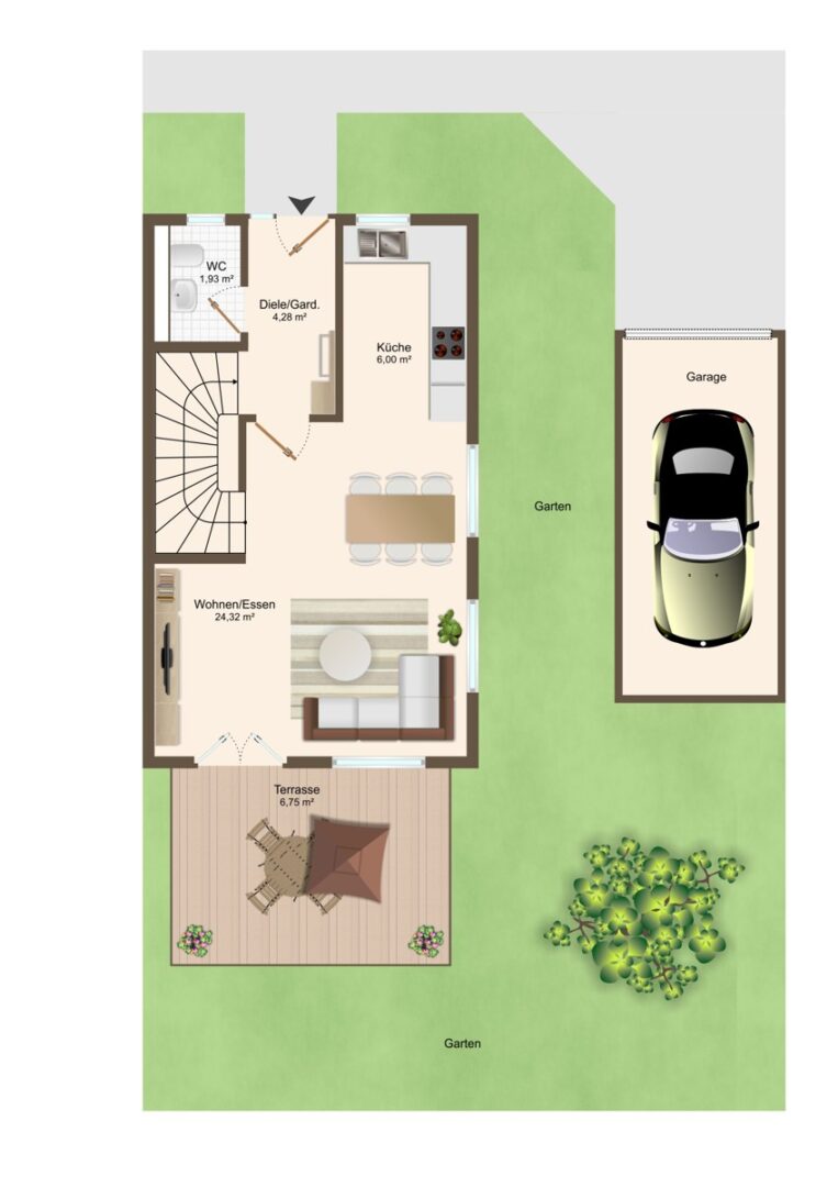 Grundriss EG Haus B